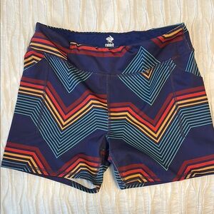 Rabbit Speed Leggy 4” Multicolor Chevron Shorts